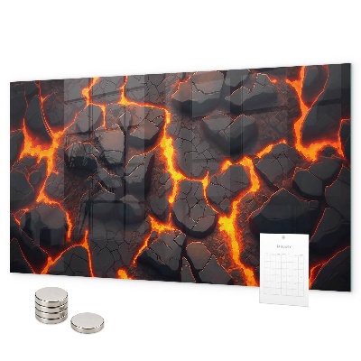 Magnetic wall board lava volcano design