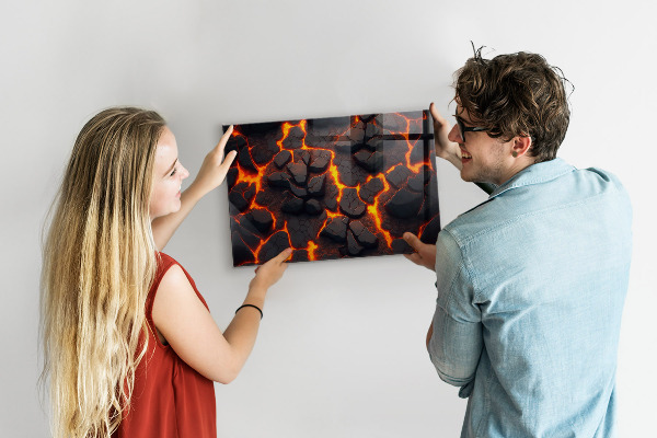 Magnetic wall board lava volcano design