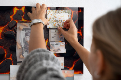 Magnetic wall board lava volcano design
