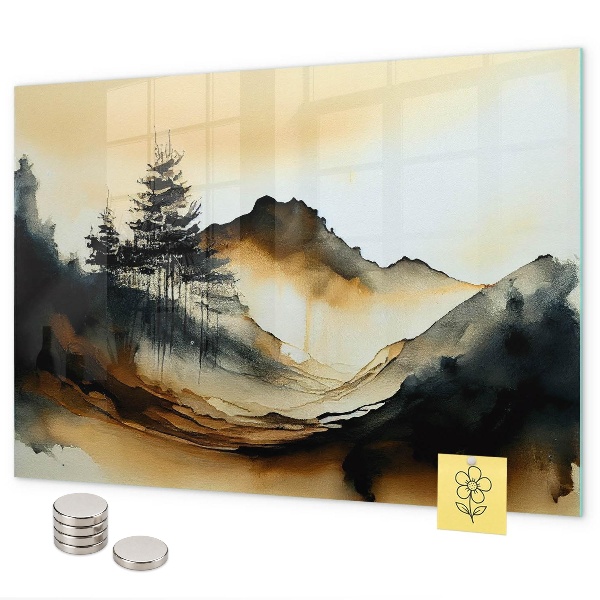 Magnetic board abstract landscape print