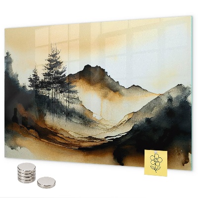Magnetic board abstract landscape print