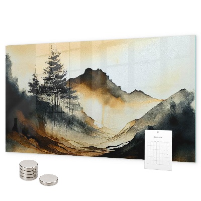 Magnetic board abstract landscape print