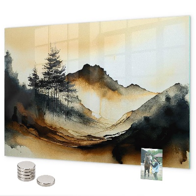 Magnetic board abstract landscape print