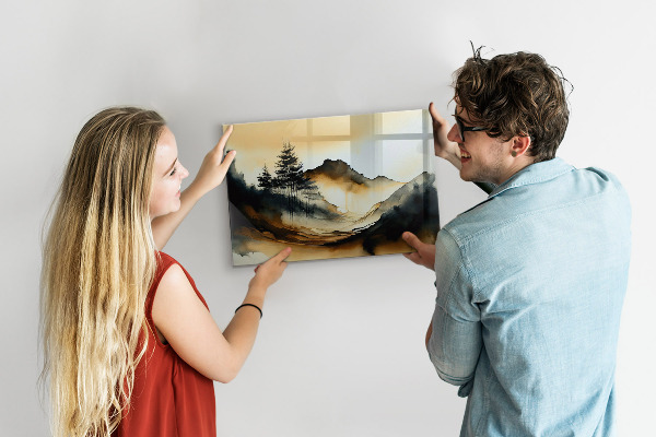 Magnetic board abstract landscape print
