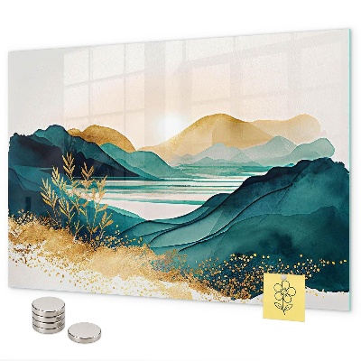 Magnetic wall board mountain landscape design