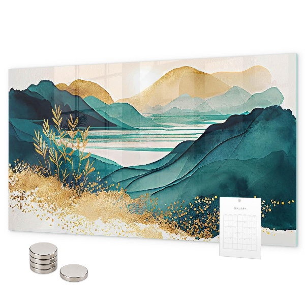 Magnetic wall board mountain landscape design