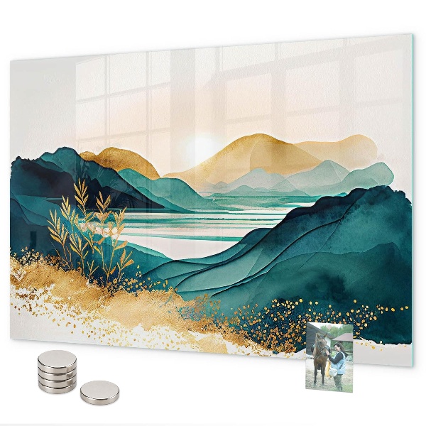 Magnetic wall board mountain landscape design