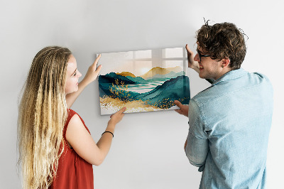 Magnetic wall board mountain landscape design