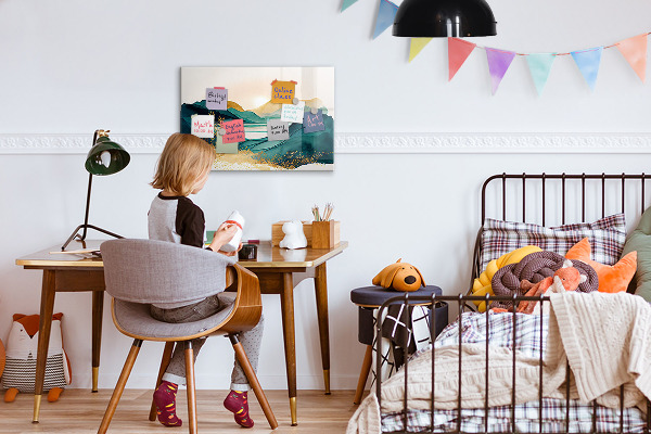Magnetic wall board mountain landscape design