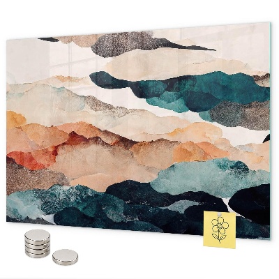Magnetic board for wall abstract landscape design
