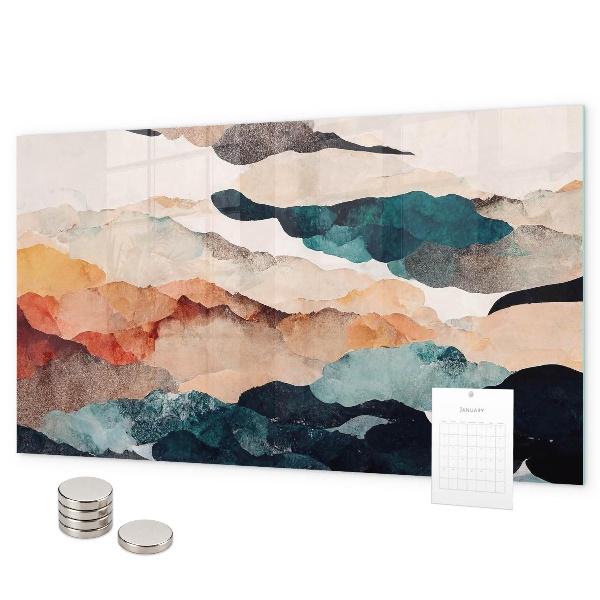Magnetic board for wall abstract landscape design