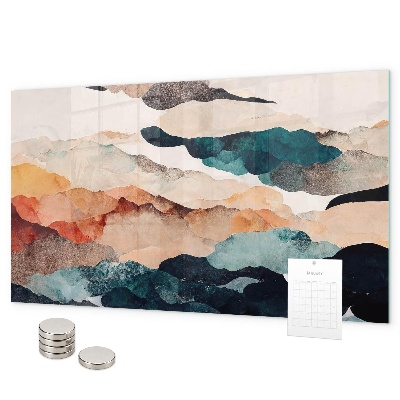 Magnetic board for wall abstract landscape design