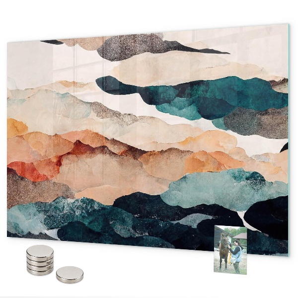 Magnetic board for wall abstract landscape design
