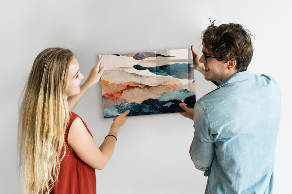 Magnetic board for wall abstract landscape design