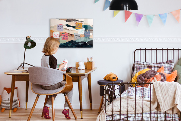 Magnetic board for wall abstract landscape design