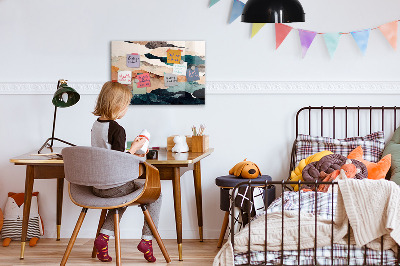 Magnetic board for wall abstract landscape design