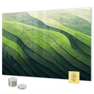 Magnetic board abstract green fields design