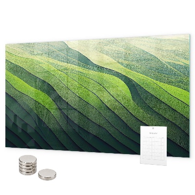 Magnetic board abstract green fields design