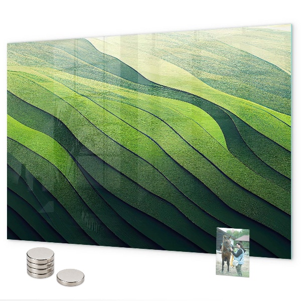 Magnetic board abstract green fields design