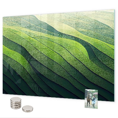 Magnetic board abstract green fields design