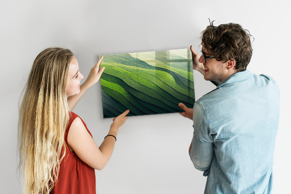 Magnetic board abstract green fields design