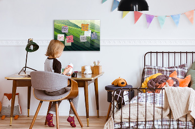 Magnetic board abstract green fields design