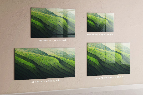 Magnetic board abstract green fields design