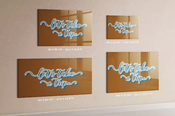Magnetic board for wall let's go on a journey design