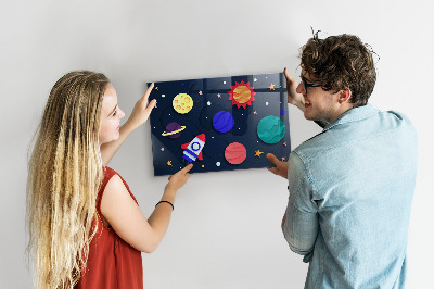 Magnetic board for wall children's space design