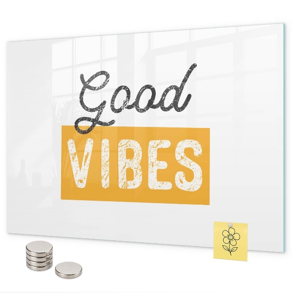 Magnetic wall board with motivational quote