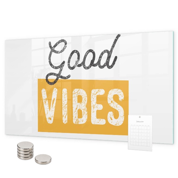 Magnetic wall board with motivational quote