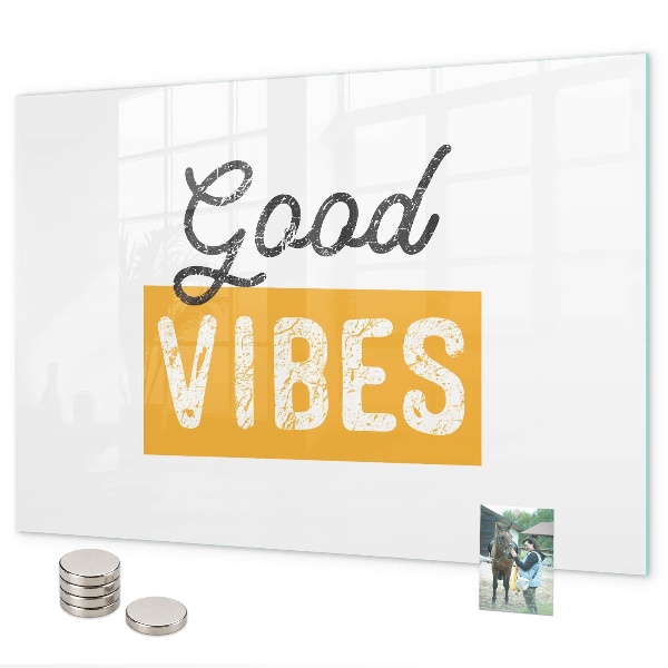 Magnetic wall board with motivational quote