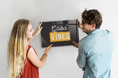 Magnetic wall board with motivational quote