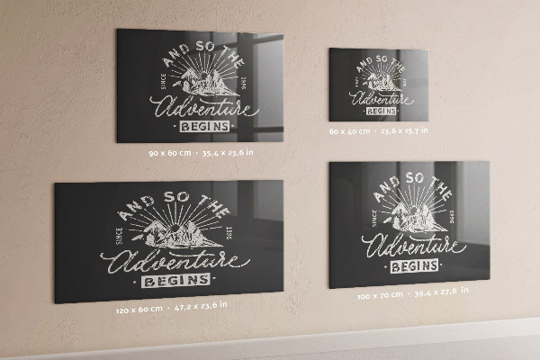 Magnetic board with quote about adventure