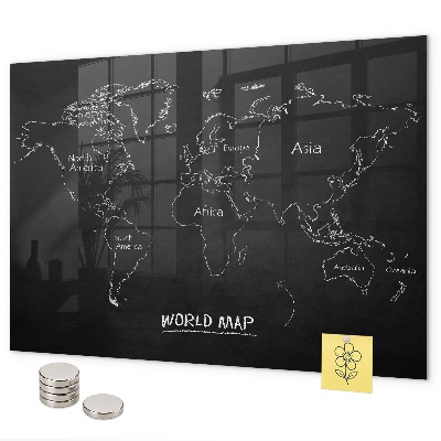 Magnetic board countries on the world map
