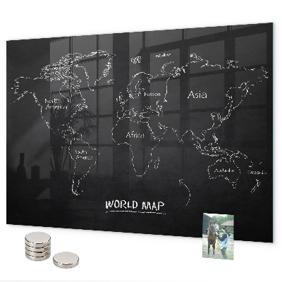 Magnetic board countries on the world map
