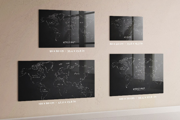 Magnetic board countries on the world map