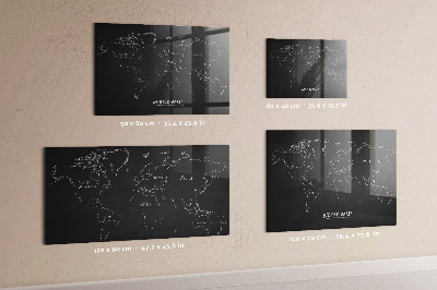 Magnetic board countries on the world map