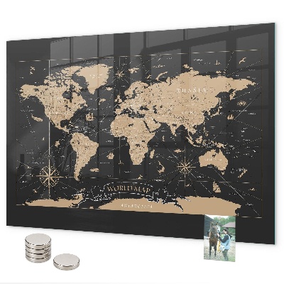 Magnetic board old world map design
