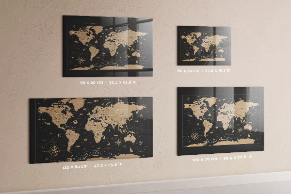 Magnetic board old world map design