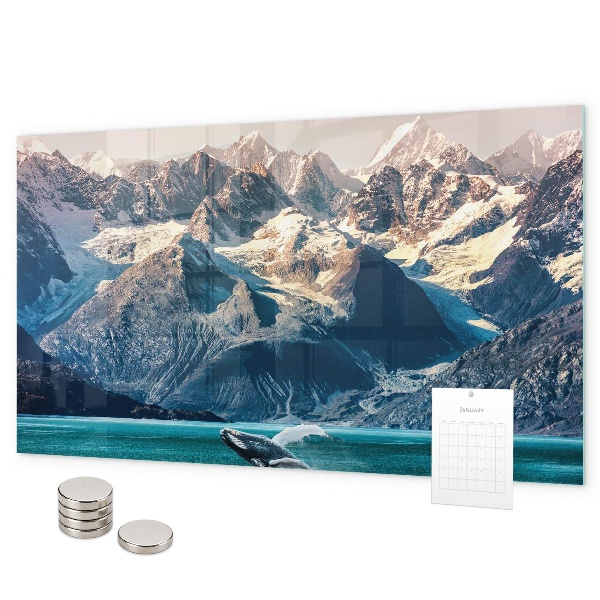 Magnetic wall board whale design