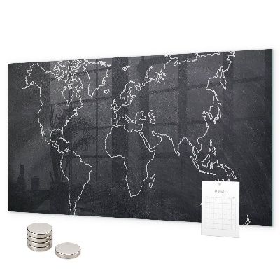 Magnetic board world map outline