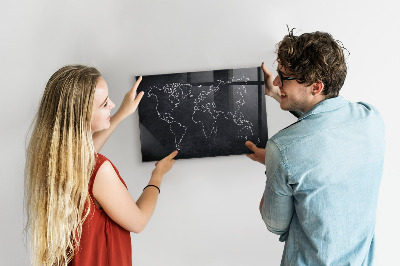 Magnetic board world map outline