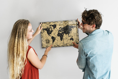 Magnetic board old world map design