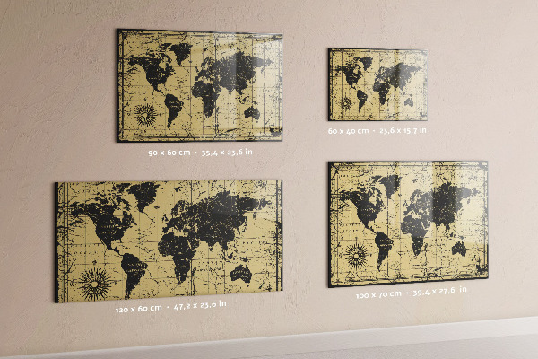 Magnetic board old world map design