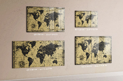 Magnetic board old world map design