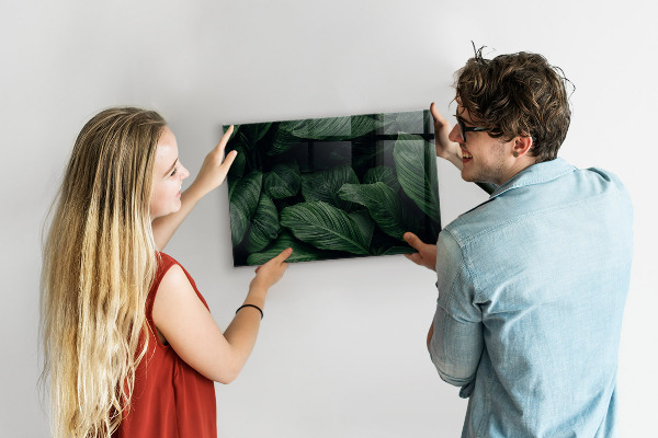 Magnetic wall board tropical monstera design