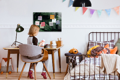 Magnetic wall board tropical monstera design