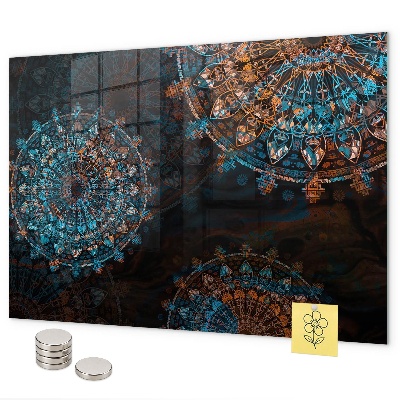 Magnetic wall board with mandala pattern