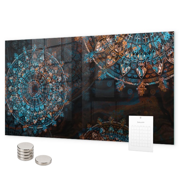 Magnetic wall board with mandala pattern
